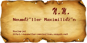 Neumüller Maximilián névjegykártya